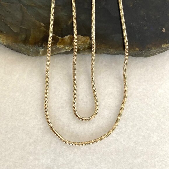 Gold Vermeil Sterling Silver 925 JCM Diamond Cut 36" Long Snake Chain Necklace - Picture 7 of 16